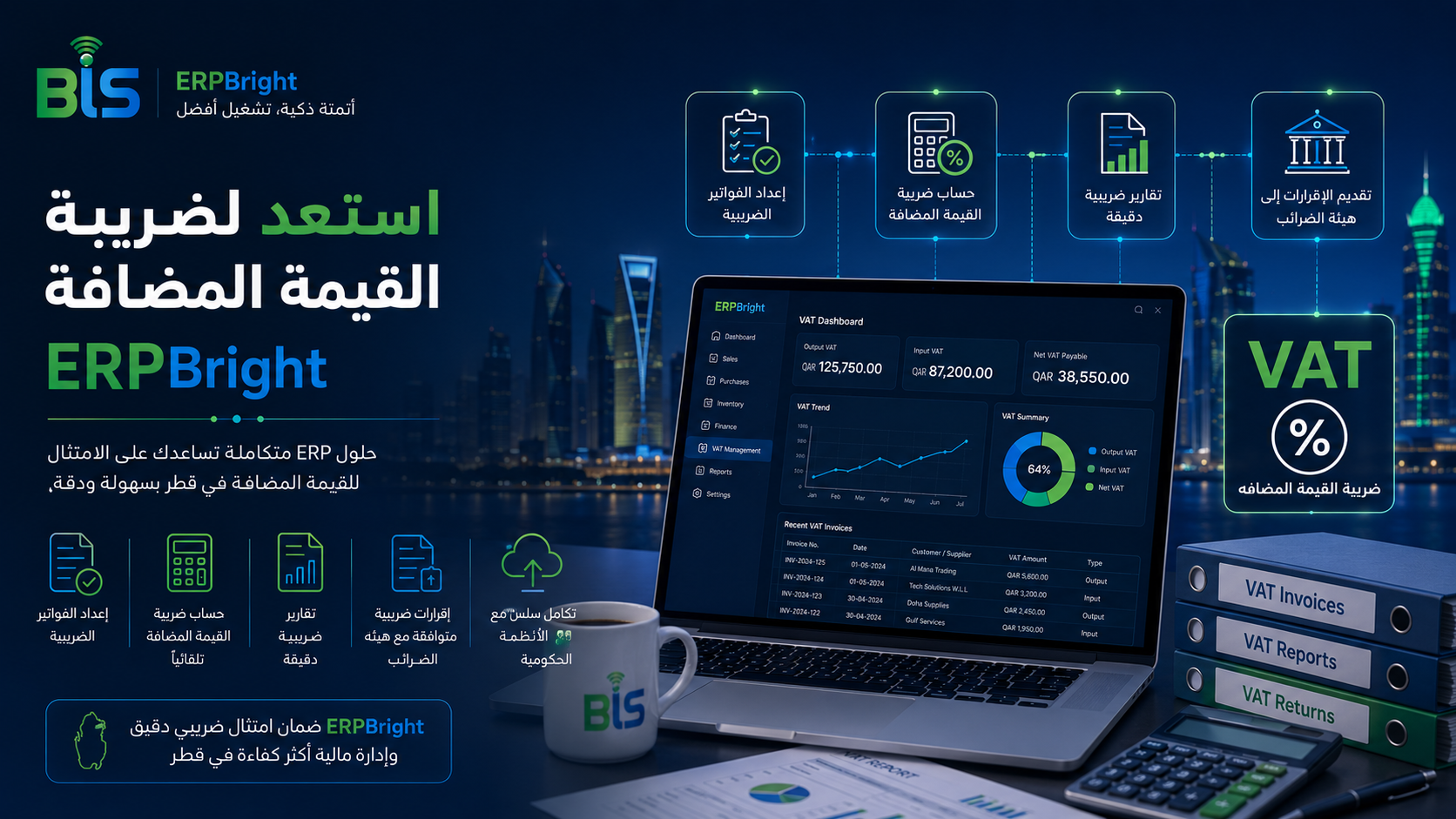 برنامج ERP لإدارة ضريبة القيمة المضافة في قطر